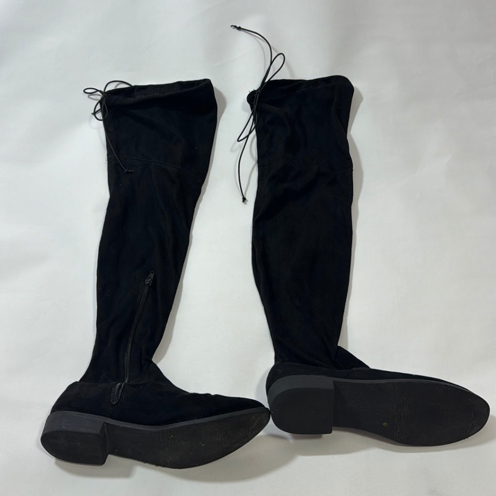 Women's Charles Albert Black Gammon Over The Knee Suade Boots Size 8
